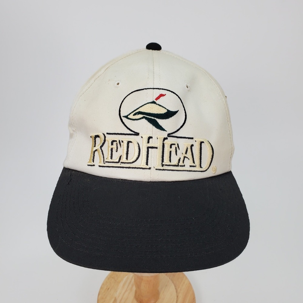 RedHead Bass Pro Shops Snapback Hat Mens Cream Black Fishing Hunting Cap RH10539